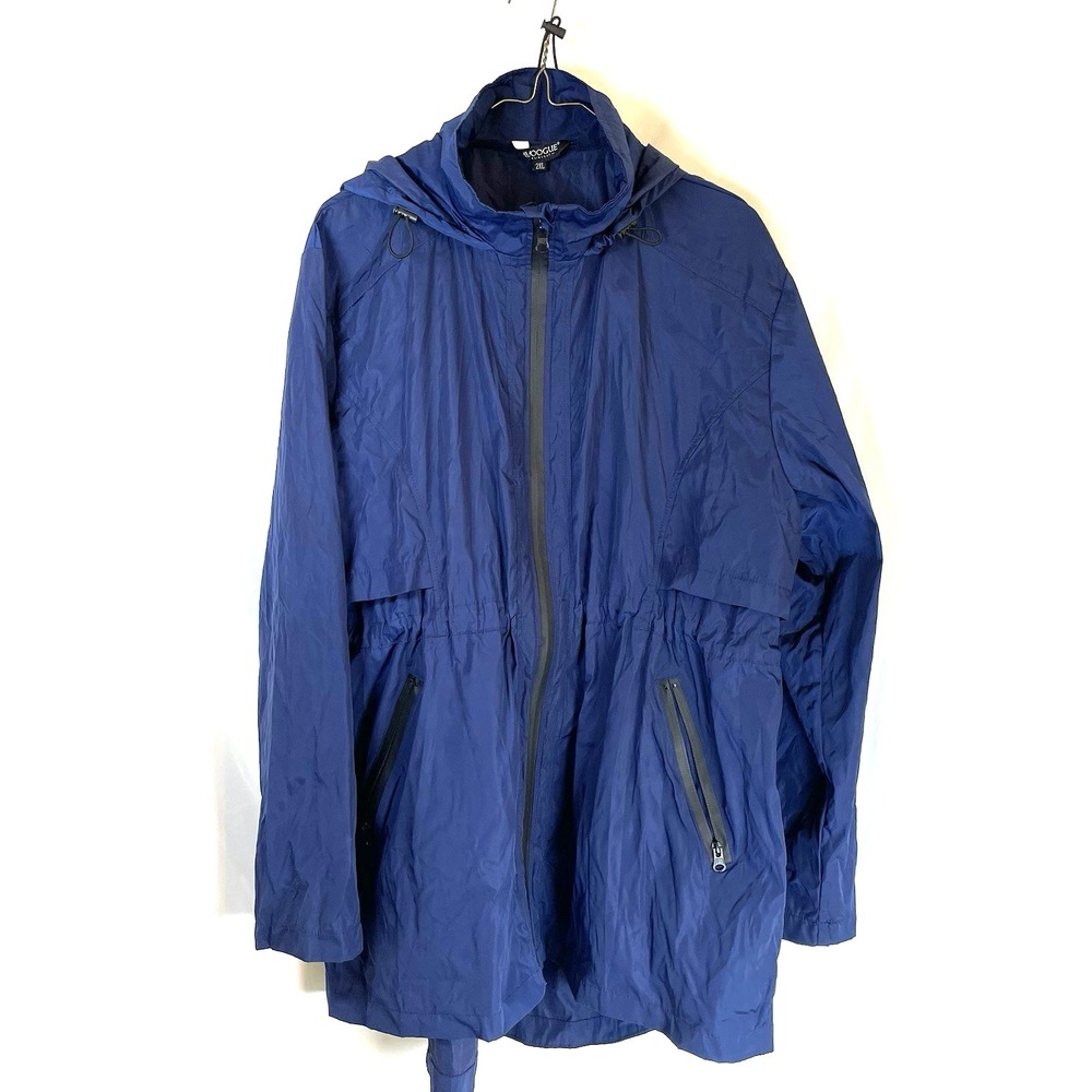 Avoogue Raincoat Windbreaker Jacket Women's Navy Size 2XL Stuff Sack Packable